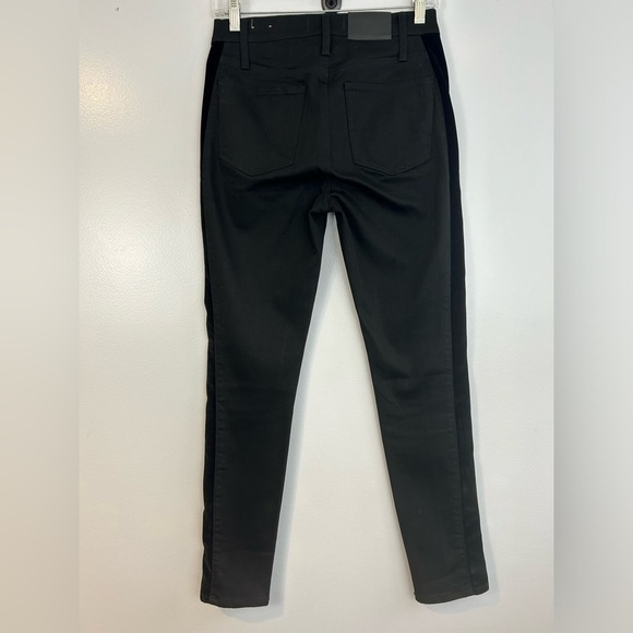 Madewell 9" Mid-Rise Skinny Velvet Tuxedo Stripe Edition Black Denim Jeans 27 - Picture 8 of 13